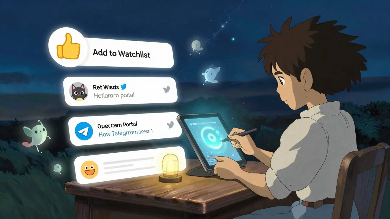 A young person completing five simple steps to enter the TCT airdrop under a starry night.