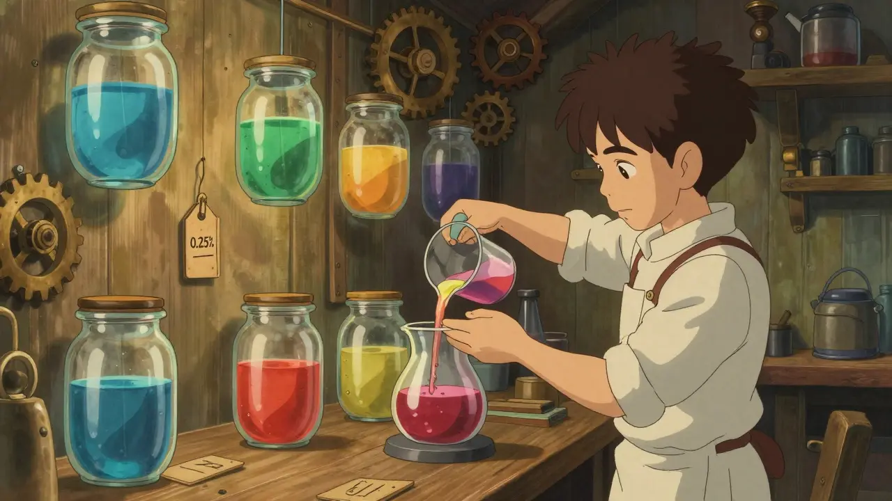Anime illustration of liquidity pools being mixed in a cozy workshop, symbolizing AMM trading.