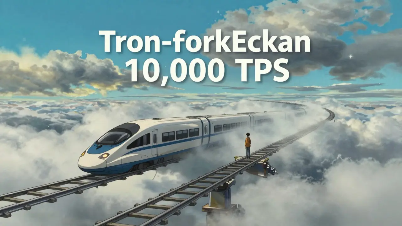 Unfinished floating train tracks in clouds, anime style