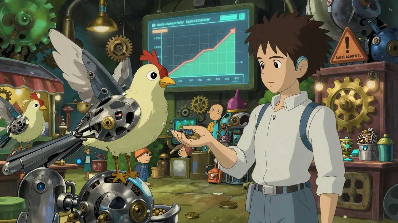 Characters renting mechanical hash power devices in market