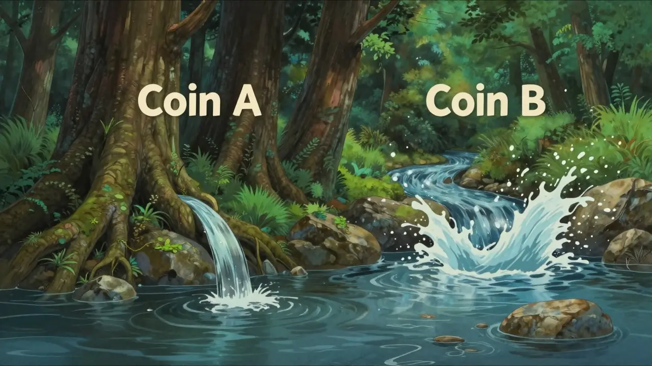 Deep vs shallow liquidity metaphor using forests and streams