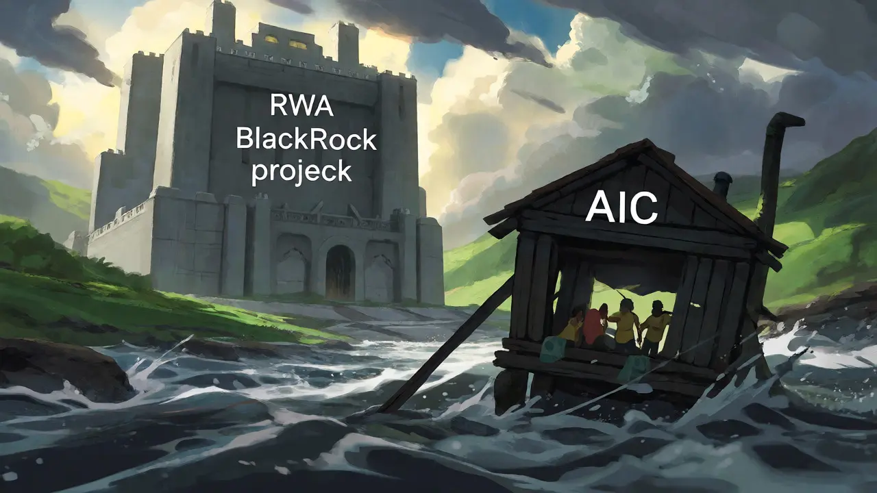Small shack facing large fortress across turbulent river